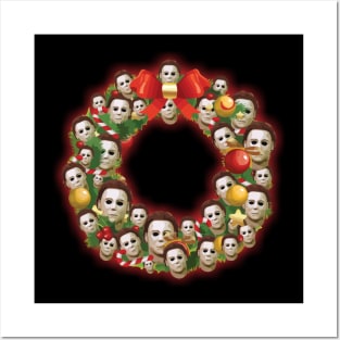 Michael Myers Halloween Multiface Christmas Wreath Posters and Art